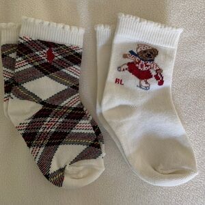 Ralph Lauren Holiday Infant Girl Socks 2 Pair NWT